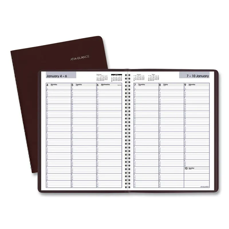 AT-A-GLANCE DayMinder Weekly Appointment Book, Vertical-Column Format, 11 x 8, Burgundy Cover, 12-Month (Jan to Dec): 2026 (AAGG52014) Each