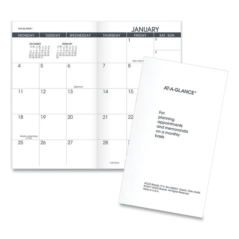 AT-A-GLANCE Pocket Size Monthly Planner Refill, 6 x 3.5, White Sheets, 12-Month (Jan to Dec): 2026 (AAG7090610) Each
