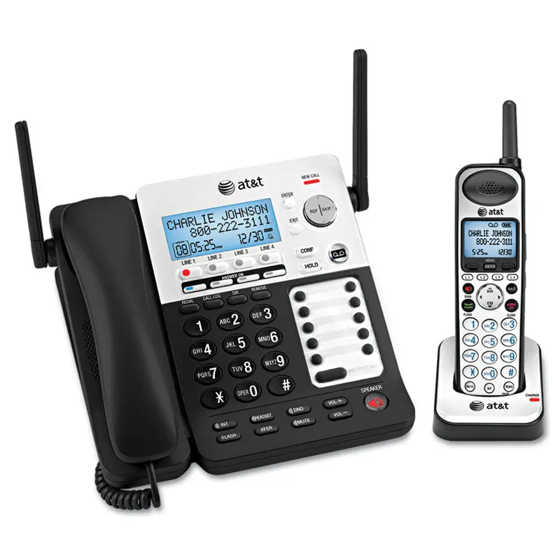 AT&T SB67138 DECT 6.0 Phone/Answering System, 4 Line, 1 Corded/1 Cordless Handset (ATTSB67138) Each