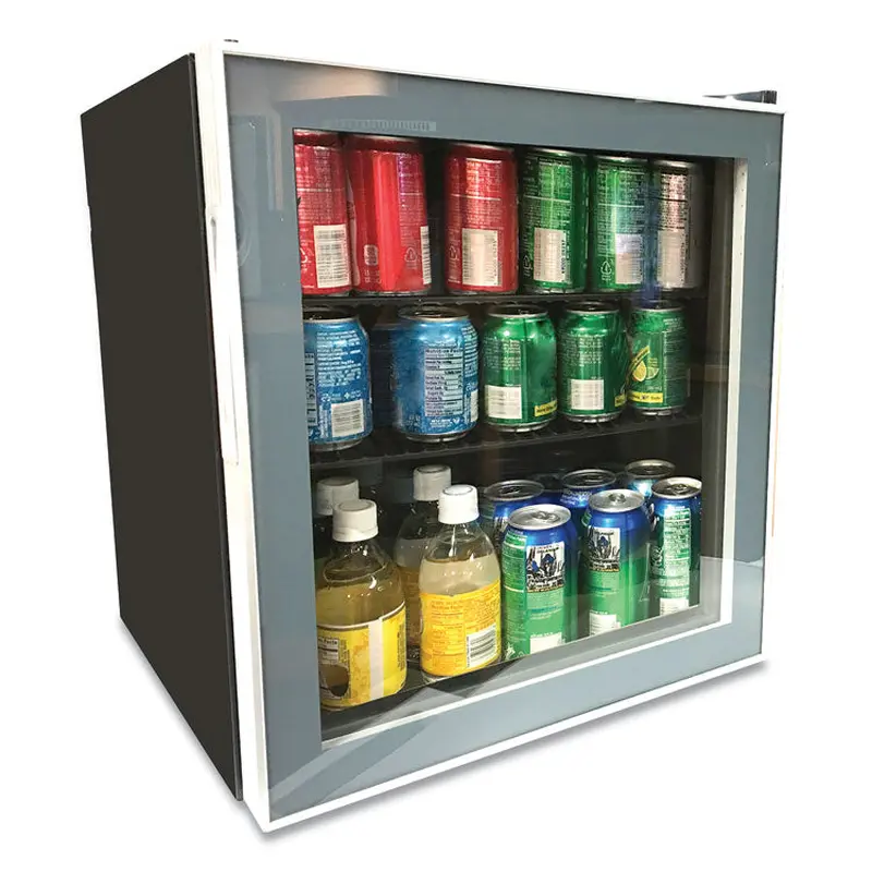 Avanti 1.6 Cu. Ft. Refrigerator/Beverage Cooler, 18.25 x 17.25 x 20, Black/Platinum Trim Glass Door (AVAARBC17T2PG) Each