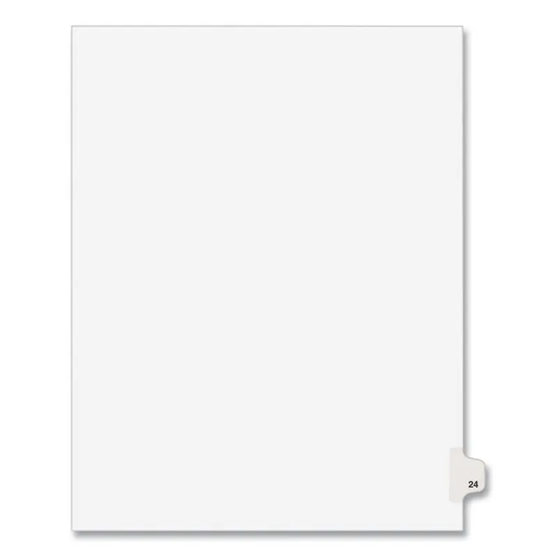 Avery® Preprinted Legal Exhibit Side Tab Index Dividers, Avery Style, 10-Tab, 24, 11 x 8.5, White, 25/Pack (AVE01024) Pack of 25