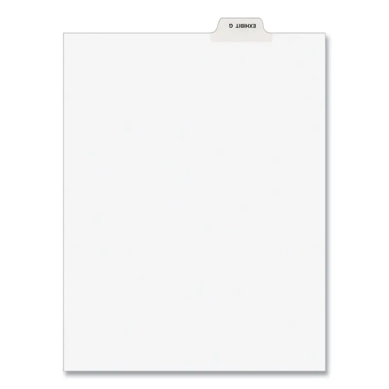 Avery Avery-Style Preprinted Legal Bottom Tab Divider, 26-Tab, Exhibit G, 11 x 8.5, White, 25/PK (AVE11946) Pack of 25
