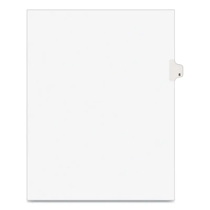 Avery Preprinted Legal Exhibit Side Tab Index Dividers, Avery Style, 10-Tab, 8, 11 x 8.5, White, 25/Pack (AVE11918) Pack of 25