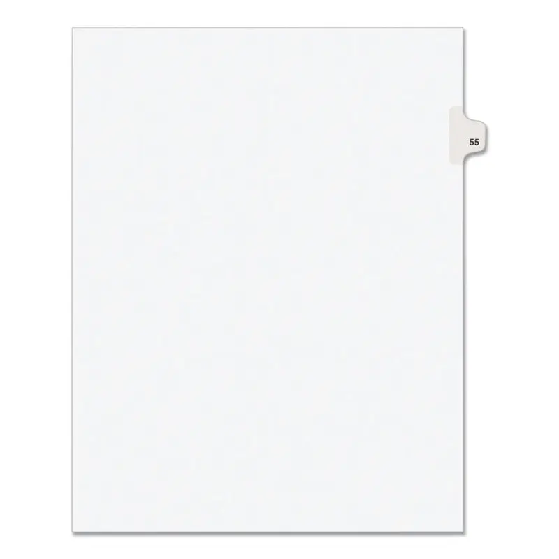 Avery Preprinted Legal Exhibit Side Tab Index Dividers, Avery Style, 10-Tab, 55, 11 x 8.5, White, 25/Pack, (1055) (AVE01055) Pack of 25