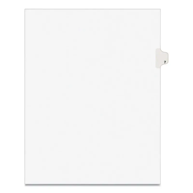 Avery Preprinted Legal Exhibit Side Tab Index Dividers, Avery Style, 10-Tab, 7, 11 x 8.5, White, 25/Pack (AVE11917) Pack of 25