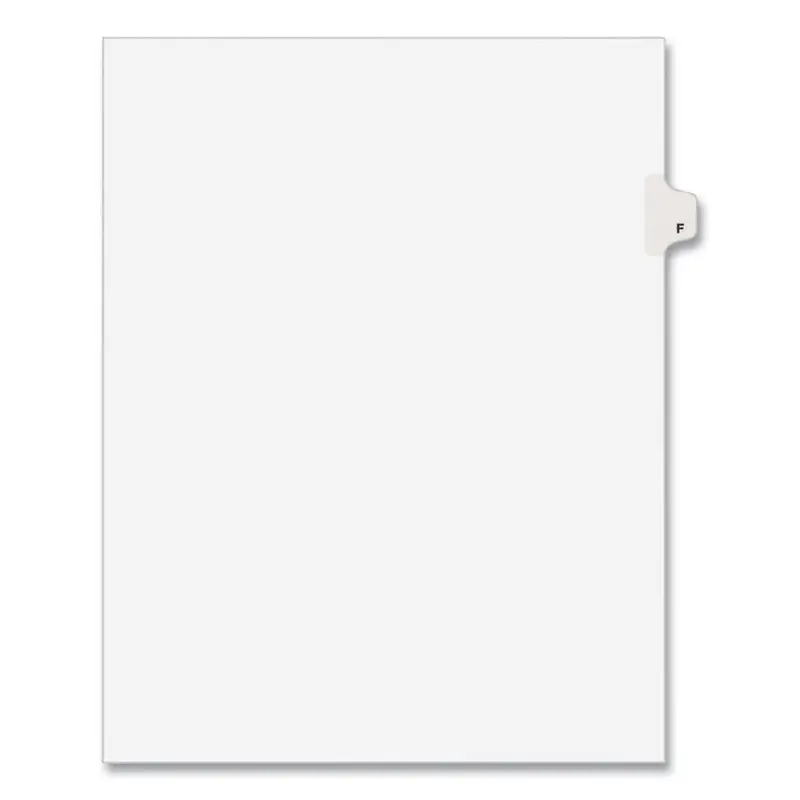 Avery Preprinted Legal Exhibit Side Tab Index Dividers, Avery Style, 26-Tab, F, 11 x 8.5, White, 25/Pack, (1406) (AVE01406) Pack of 25