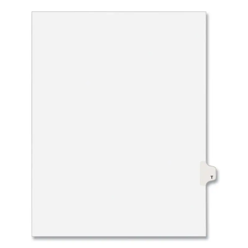 Avery Preprinted Legal Exhibit Side Tab Index Dividers, Avery Style, 26-Tab, T, 11 x 8.5, White, 25/Pack, (1420) (AVE01420) Pack of 25