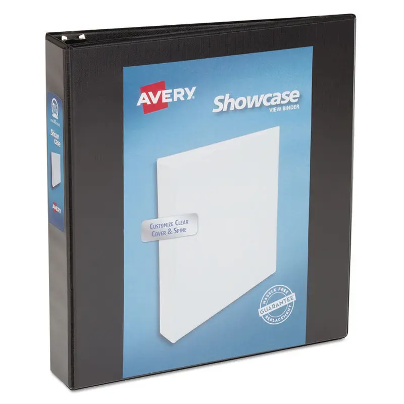 Avery Showcase Economy View Binder with Round Rings, 3 Rings, 1.5" Capacity, 11 x 8.5, Black (AVE19650) Each