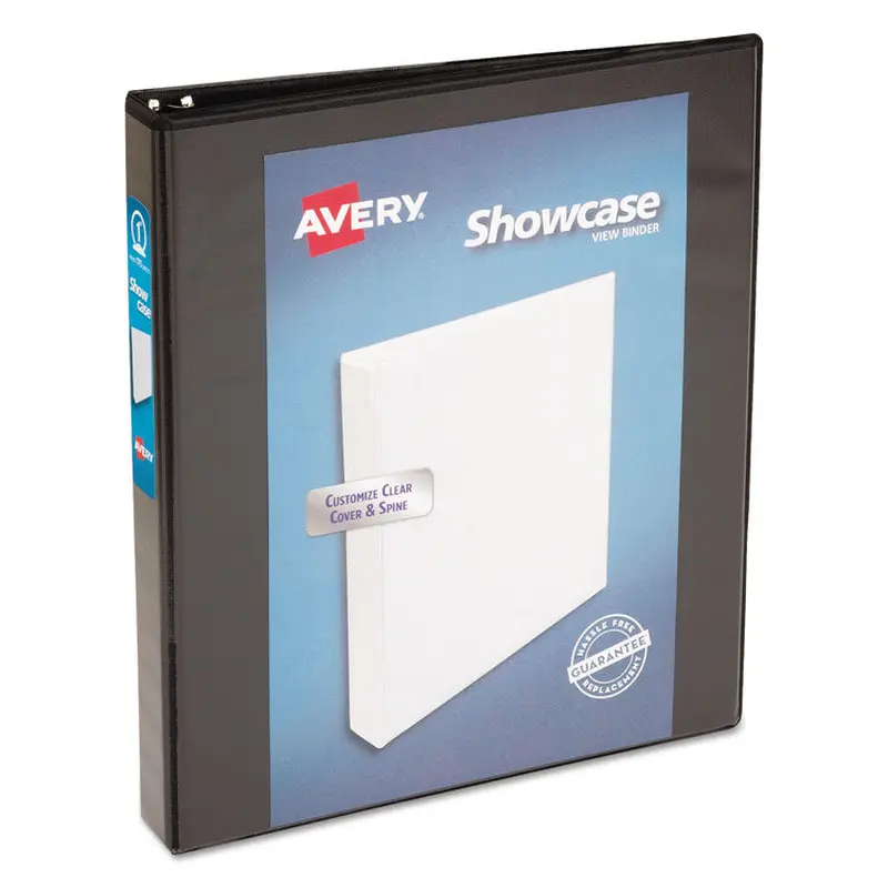 Avery Showcase Economy View Binder with Round Rings, 3 Rings, 1" Capacity, 11 x 8.5, Black (AVE19600) Each