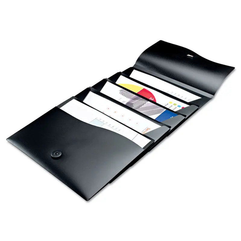 Avery Slide and View Expanding File, 5 Sections, Cord/Hook Closure, Letter Size, Black (AVE73517) Each