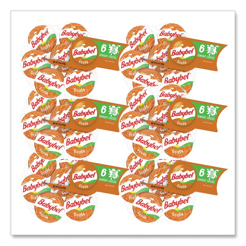 Babybel Gouda, 0.71 oz Individually Wrapped, 6/Bag, 6 Bags/Carton (GRR60000230) Case of 36
