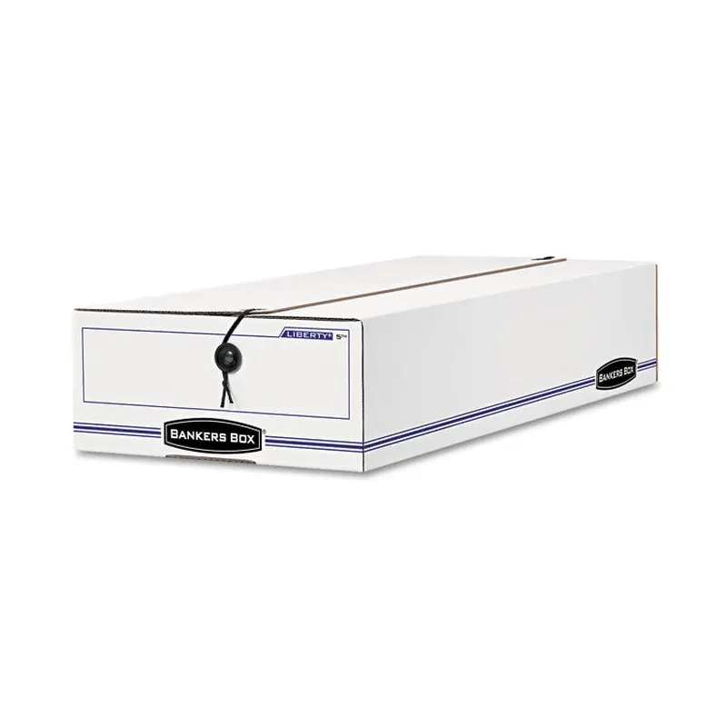Bankers Box LIBERTY Check and Form Boxes, 11" x 24" x 5", White/Blue, 12/Carton (FEL00005) Carton of 12