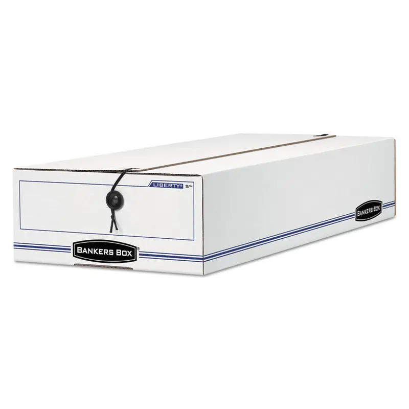 Bankers Box LIBERTY Check and Form Boxes, 9" x 24" x 6.38", White/Blue, 12/Carton (FEL00006) Carton of 12