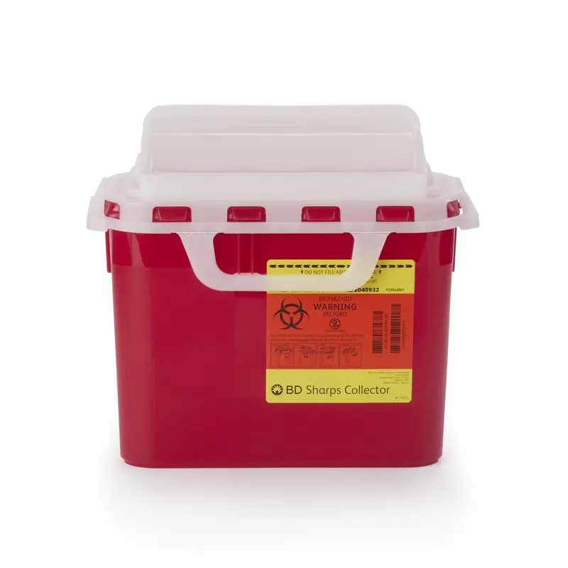 BD Sharps Container Red Base 12 H X 12 W X 4-4/5 D Inch Horizontal Entry 1.35 Gallon (282901_CS) 12/CS
