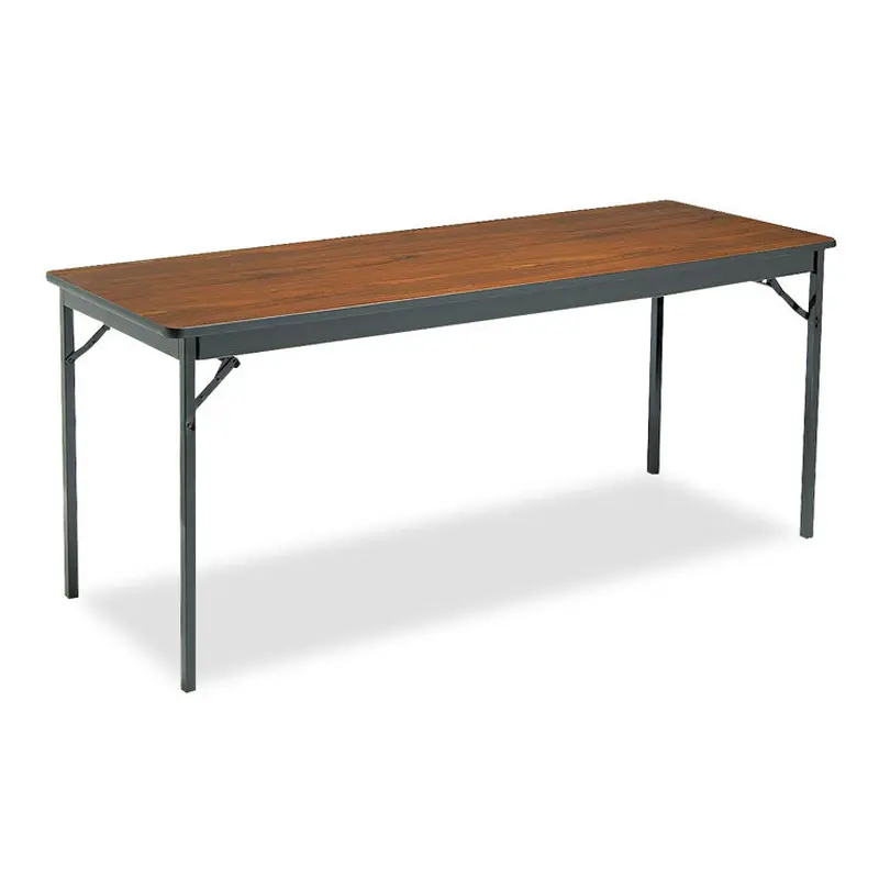 Barricks Special Size Folding Table, Rectangular, 72w x 24d x 30h, Walnut/Black (BRKCL2472WA) Each