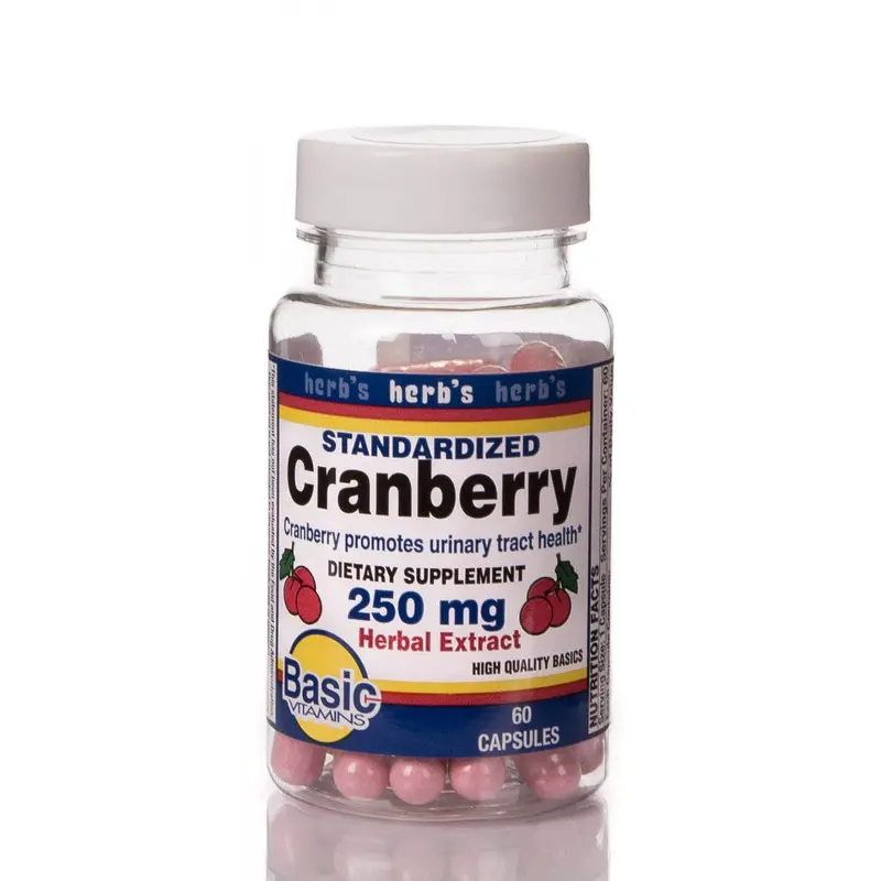 Basic Drug Dietary Supplement Cranberry Extract 250 mg - 30% Strength Capsule 60 per Bottle (995749_BT) 1/BT