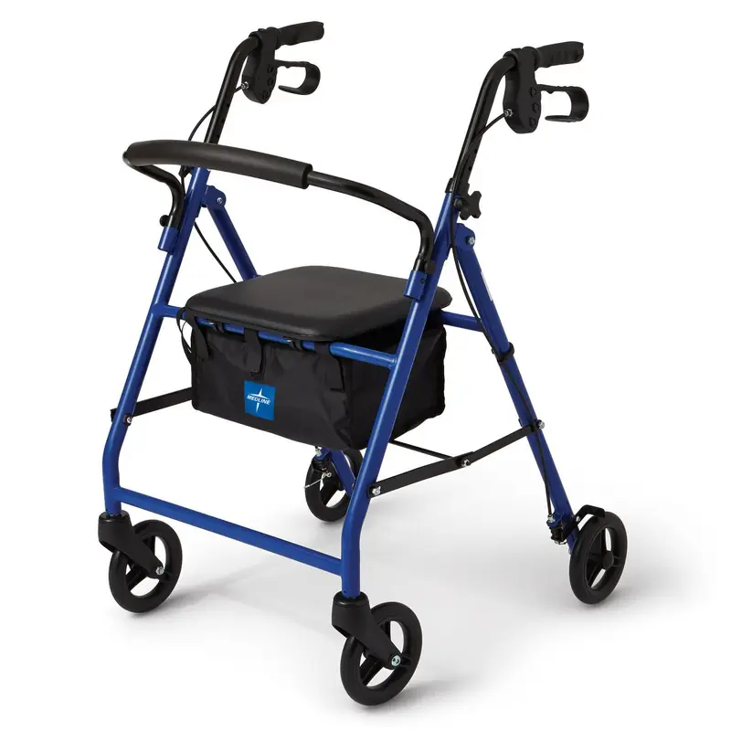 Basic Steel Rollator with 6" Wheels, Blue, 1 EA (MDS86850EBS) Each