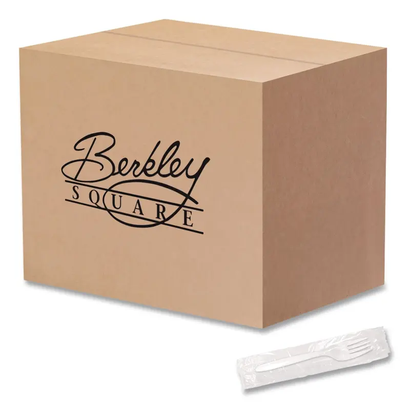 Berkley Square Individually Wrapped Mediumweight Cutlery, Forks, White, 1,000/Carton (BSQ1102000) Case of 1000