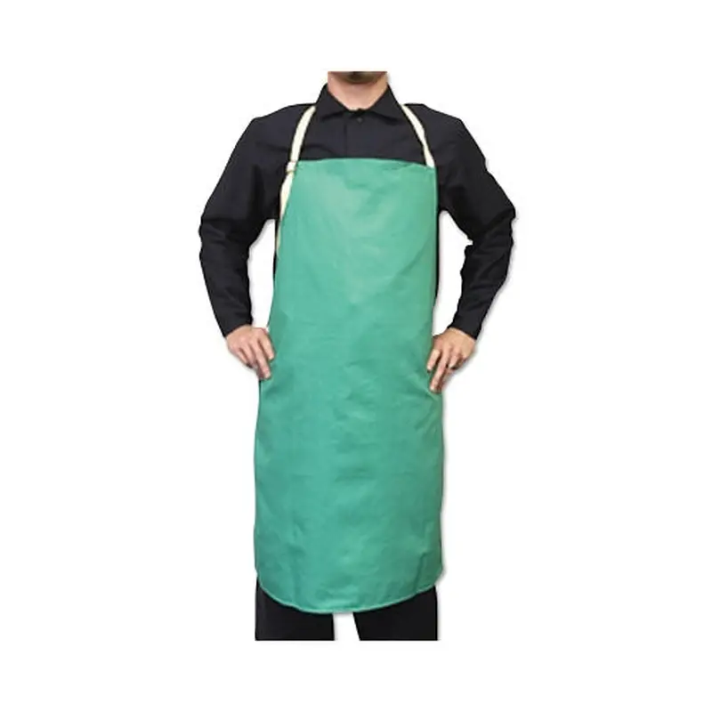 Best Welds Flame-Retardant Cotton Sateen Bib Aprons with Leather Protective Patch, 24 in x 36 in, Visual Green (902-CA-600) Each