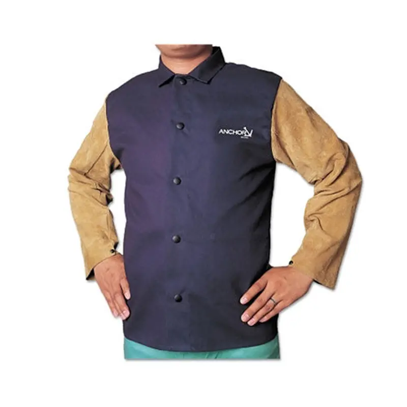 Best Welds Leather/FR Sateen Combo Jacket, X-Large, Blue/Tan (902-1201-XL) Each