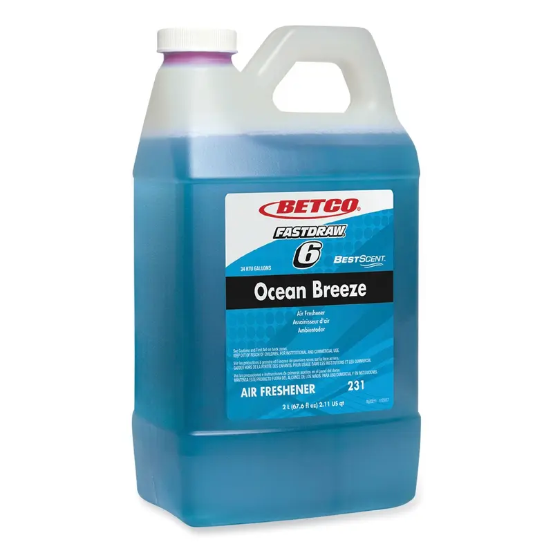 Betco BestScent Ocean Breeze Deodorizer, Ocean Breeze Scent, 67.6 oz FastDraw Bottle, 4/Carton (BET2314700) Case of 4