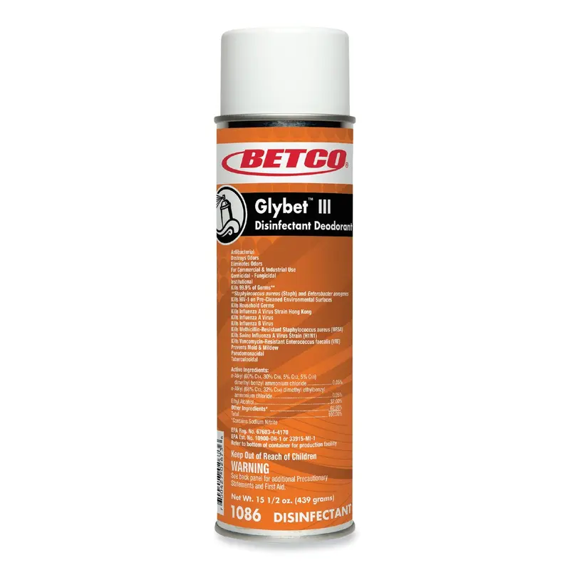 Betco Glybet III Disinfectant, Citrus Bouquet Scent, 15.5 oz Aerosol Spray, 12/Carton (BET10862300) Case of 12