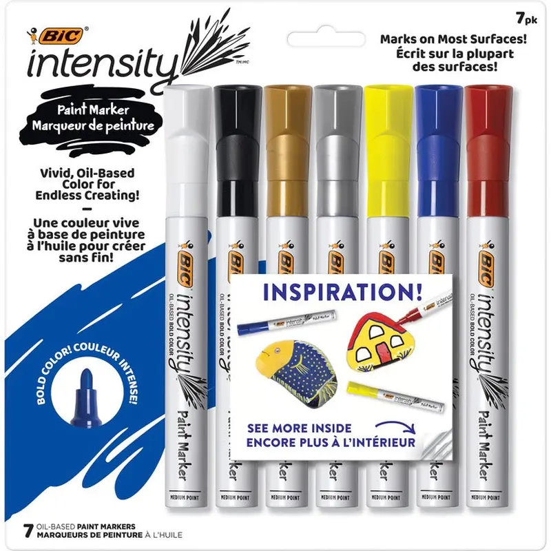 BIC Marker, Permanent, Paint, 4/5"Wx6"Lx4/5"H, 12/DZ, Assorted (BICPMPTP71AST) Pack of 12