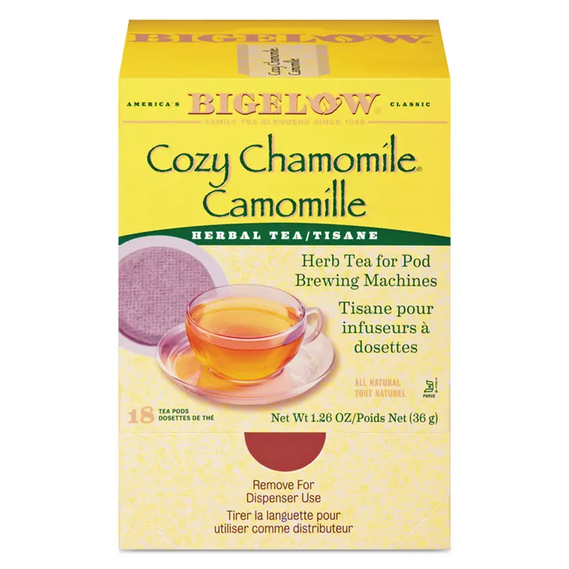 Bigelow Cozy Chamomile Herbal Tea Pods, 1.90 oz, 18/Box (BTC10906) Box of 18