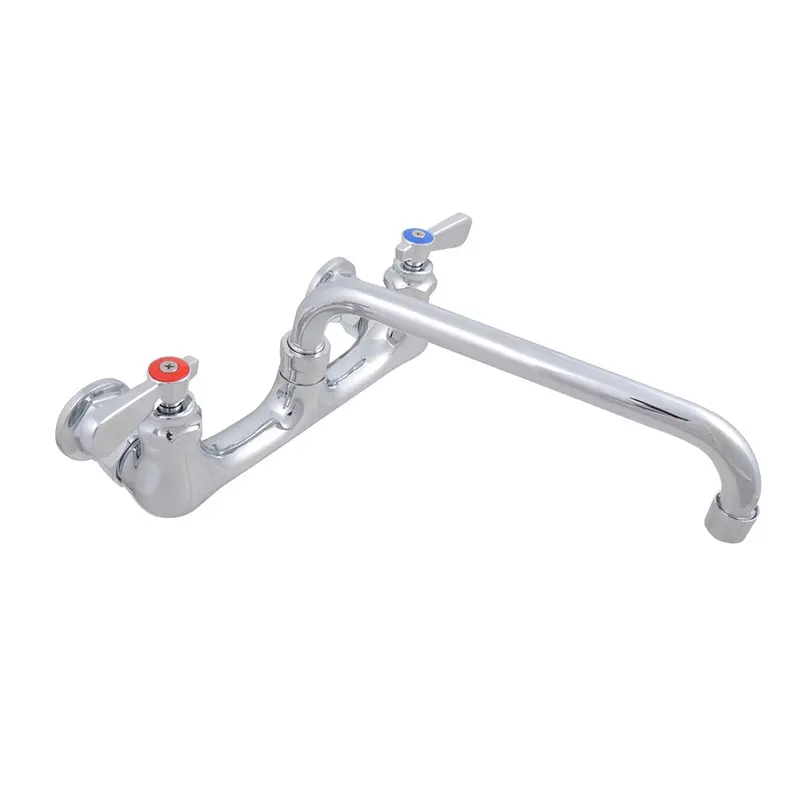 BK Resources WorkForce Standard Duty Faucet, 4.62" Height/12" Reach, Chrome-Plated Brass (BKEBKF8W12M) Each