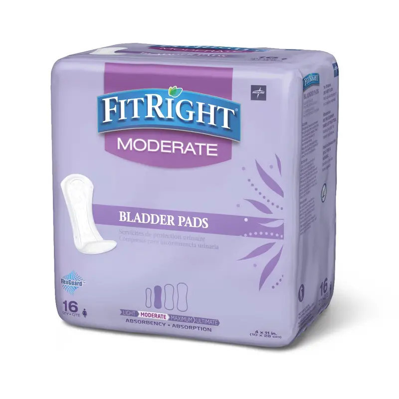 Bladder Control Pad, Moderate, 4" x 11", 16/BG (FBC1020Z) Bag of 16