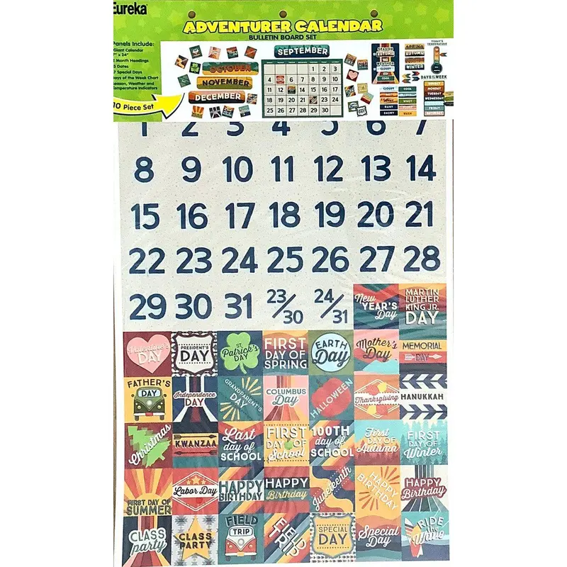 Adventurer Calendar Bulletin Board Set