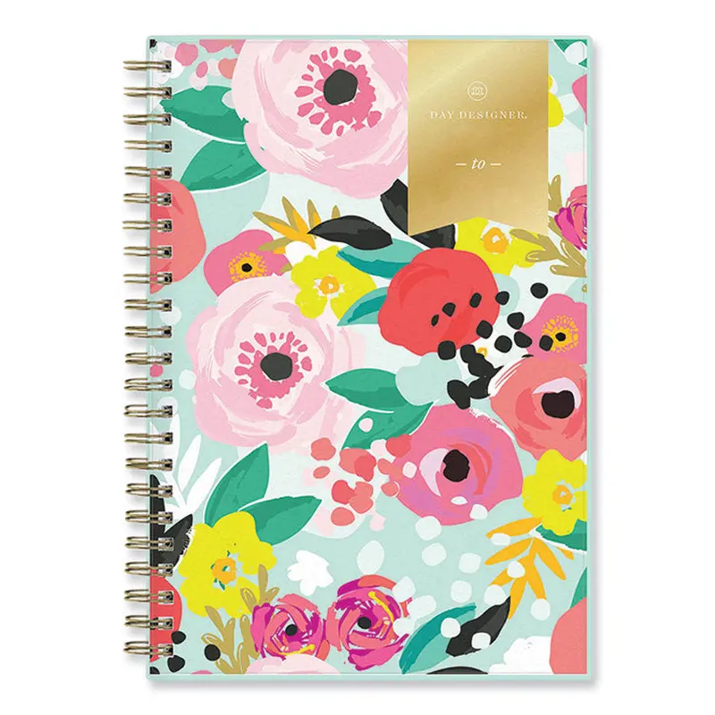 Blue Sky Day Designer Secret Garden Mint Academic Weekly/Monthly Twin-Wire Notes Planner, 8 x 5, 12-Month (July to June): 2022-2023 (BLS137900A23)