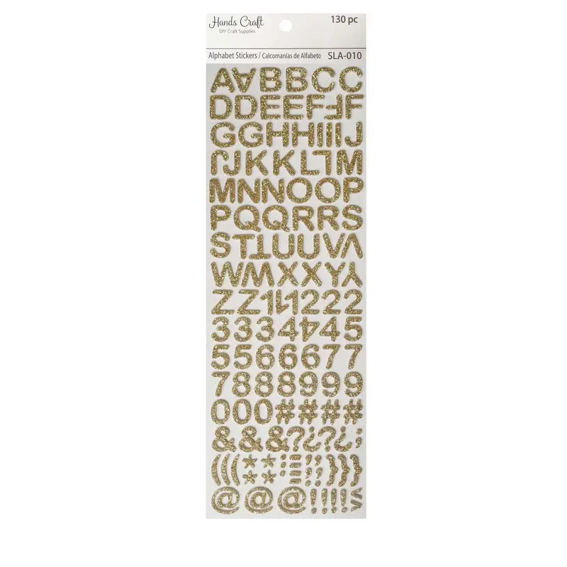 ALPHABET STICKERS GOLD 130 PC