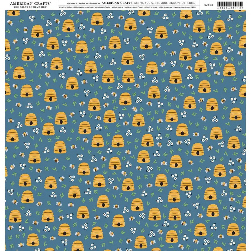 BEEHIVE PATTERNED PAPER SINGLE SIDED 12X12