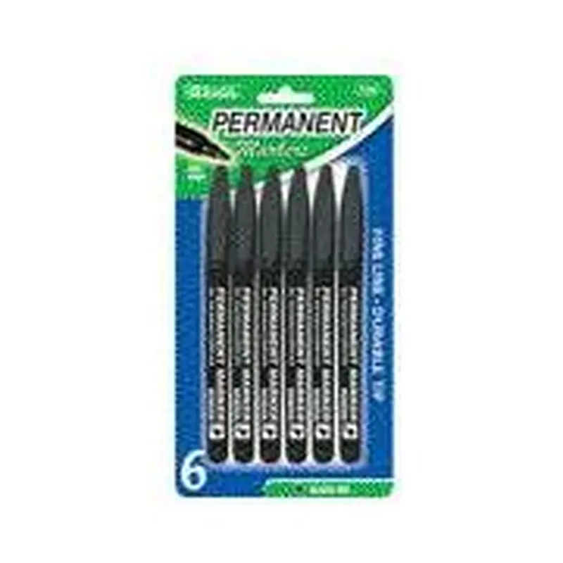BLACK FINE TIP PERMANENT MARKERS PQT.5