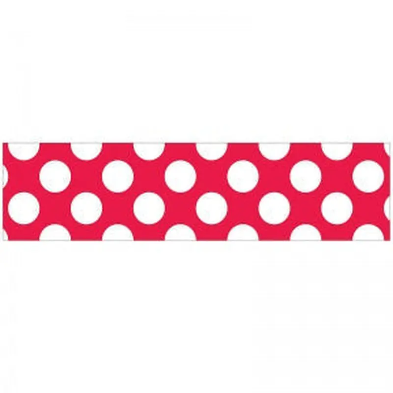 BORDER STRAIGHT RED WITH POLKA DOTS