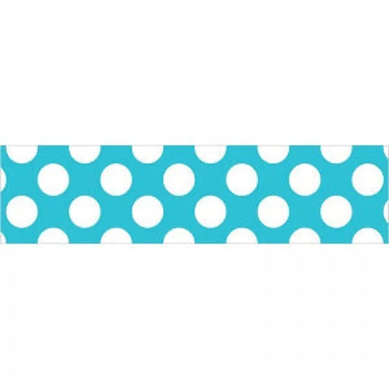 BORDER STRAIGHT TEAL WITH POLKA DOTS