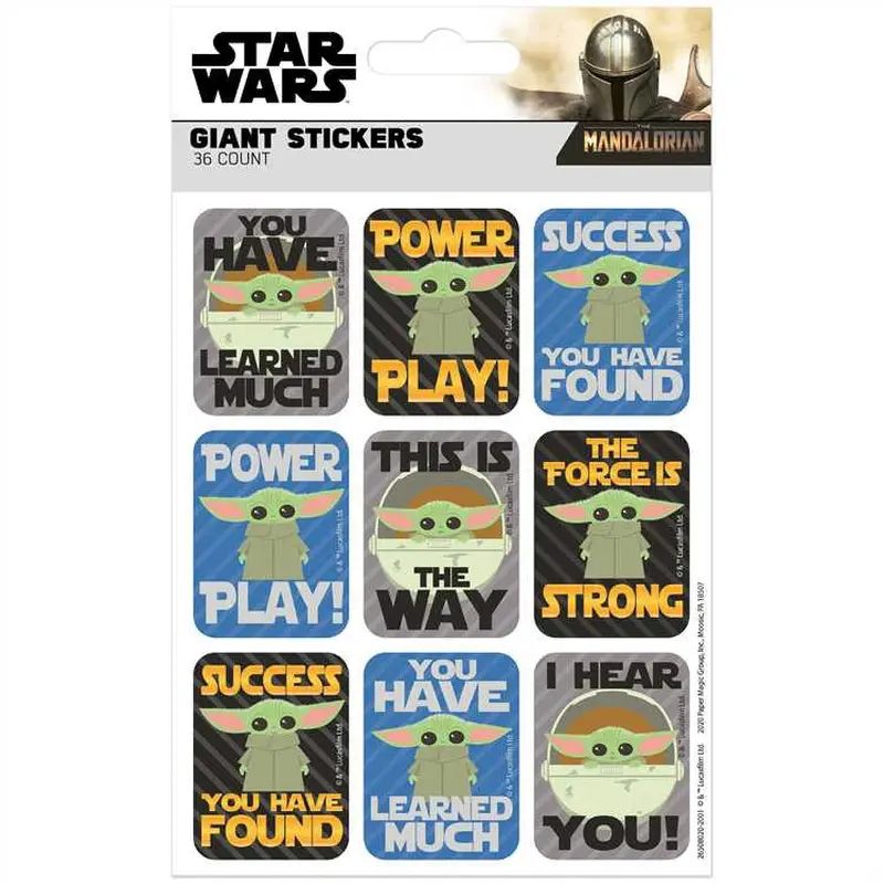 STAR WARS THE MANDALORIAN GIANTS STICKERS 36PCS