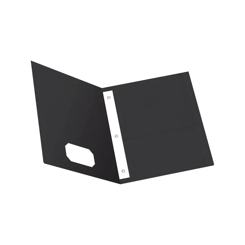 TWIN POCKET FOLDER W/TANG FAST. BLACK BOX/25