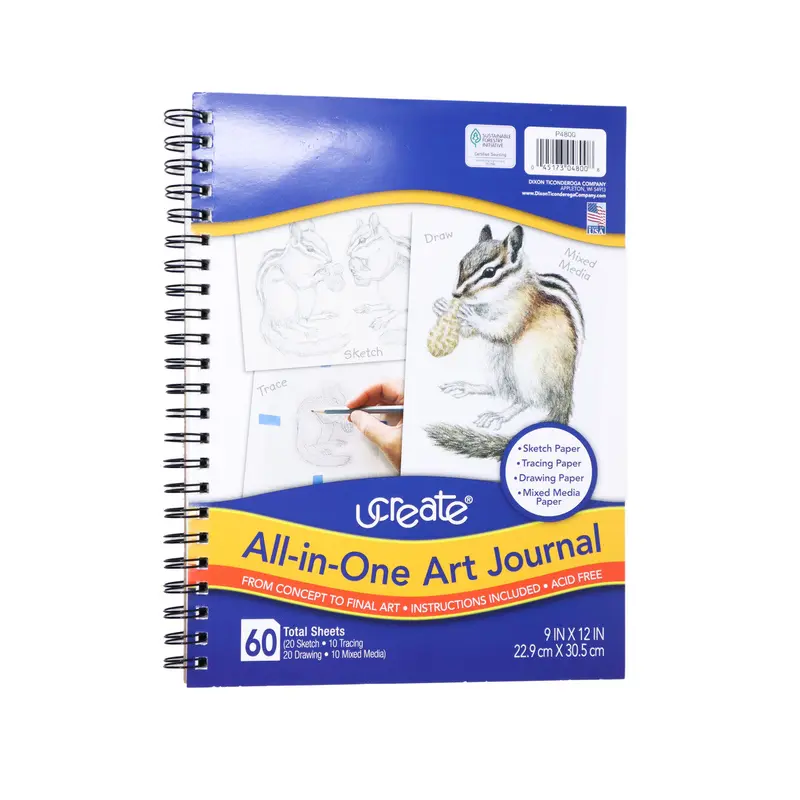UCREATE ALL-IN-ONE ART JOURNAL WHITE 12''X9'' 60
