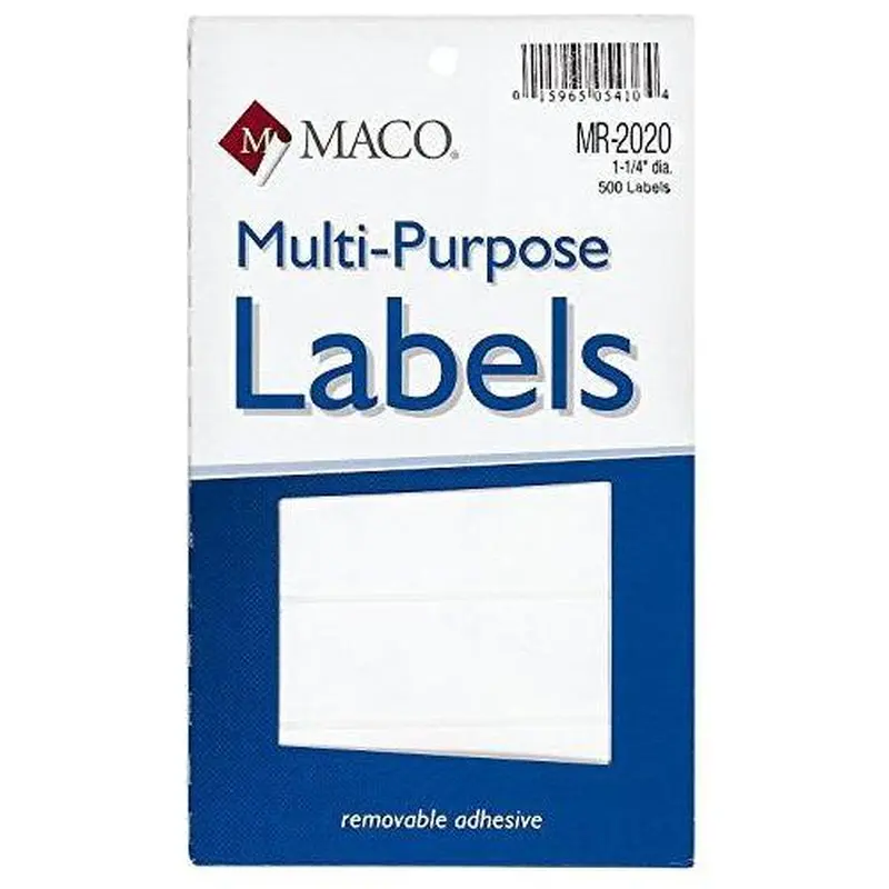 WHITE MULTI-PURPOSE LABELS 1-1/4" WHITE 500 PC