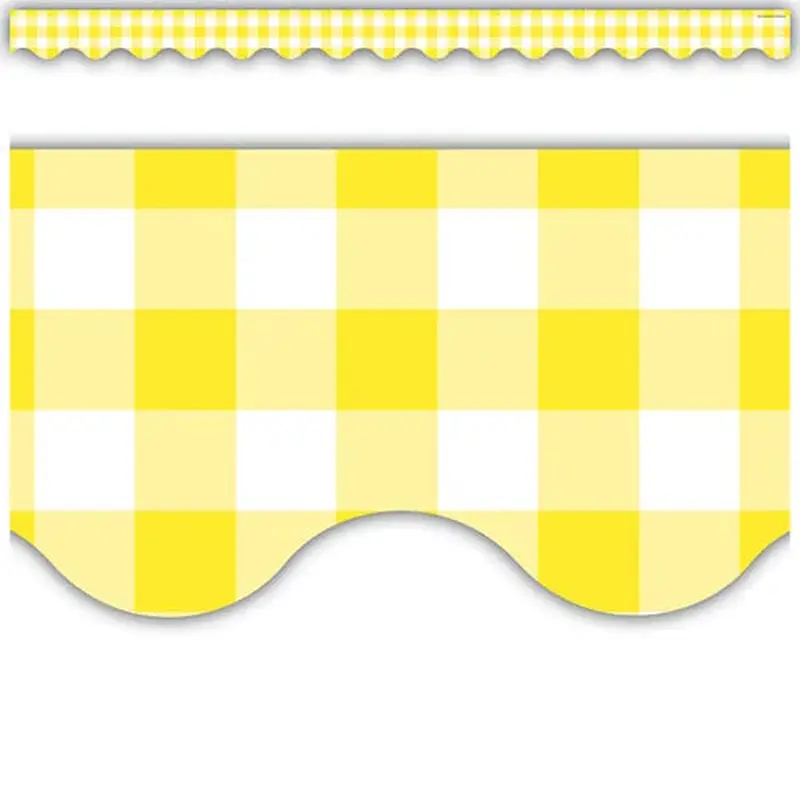 YELLOW GINGHAM SCALLOPED BORDER