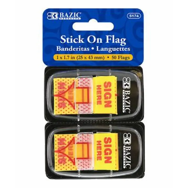 YELLOW COLOR PRINTED SIGH HERE FLAGS PQ.2