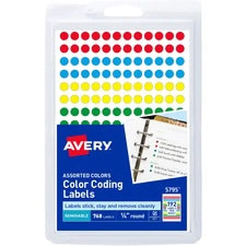 Avery® 1/4" Color-Coding Labels