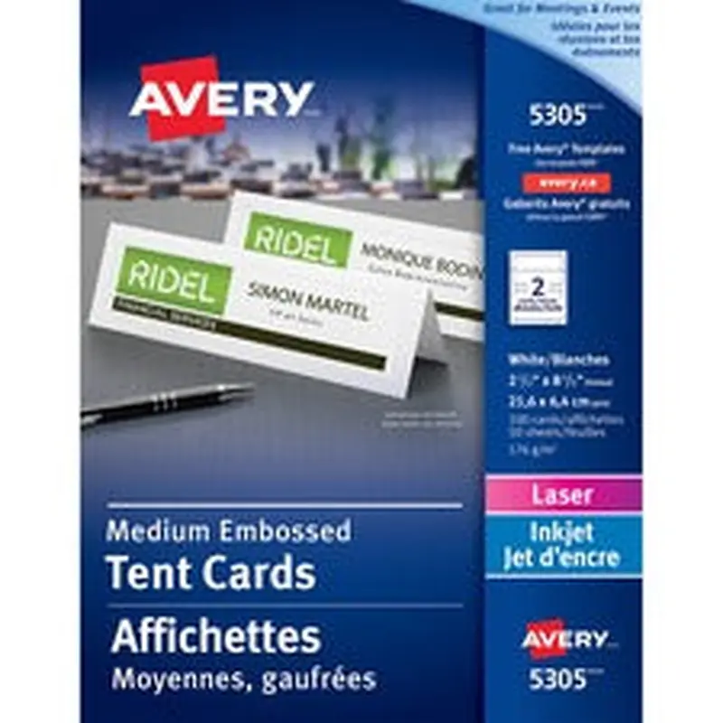 Avery® Laser, Inkjet Print Tent Card