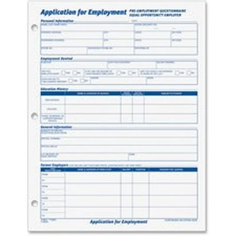 TOPS Employment Application Forms