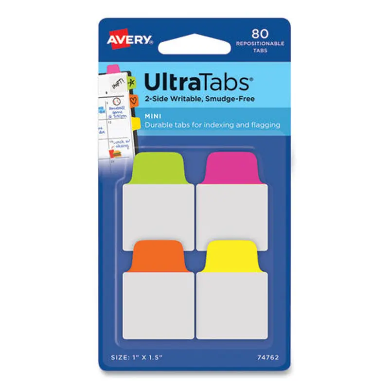 TAB,POLY,NEON,80/PK,AST