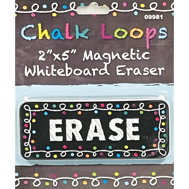 Ashley Chalk Loops Magnetic Whiteboard Eraser 2" X 5" (ASH 09981)