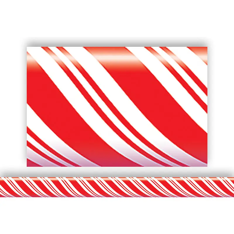 Teacher Created Candy Cane Straight Border Trim 35' (TCR4667)