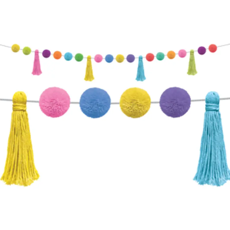 Teacher Created Colorful Pom-Poms and Tassels Garland (TCR 8901)
